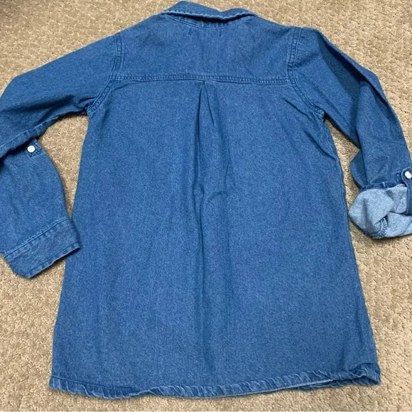 🏷️ Betsey Johnson Denim Patches Button Down Shirt 10 - Picture 6 of 7
